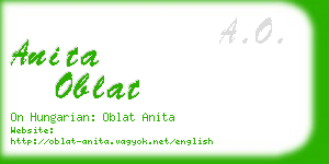 anita oblat business card